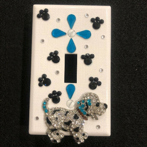💕2/$25💕 Rhinestone Dog Light Switch Plate Cover Handcrafted